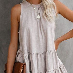 Ruffle Hem Cotton Tank